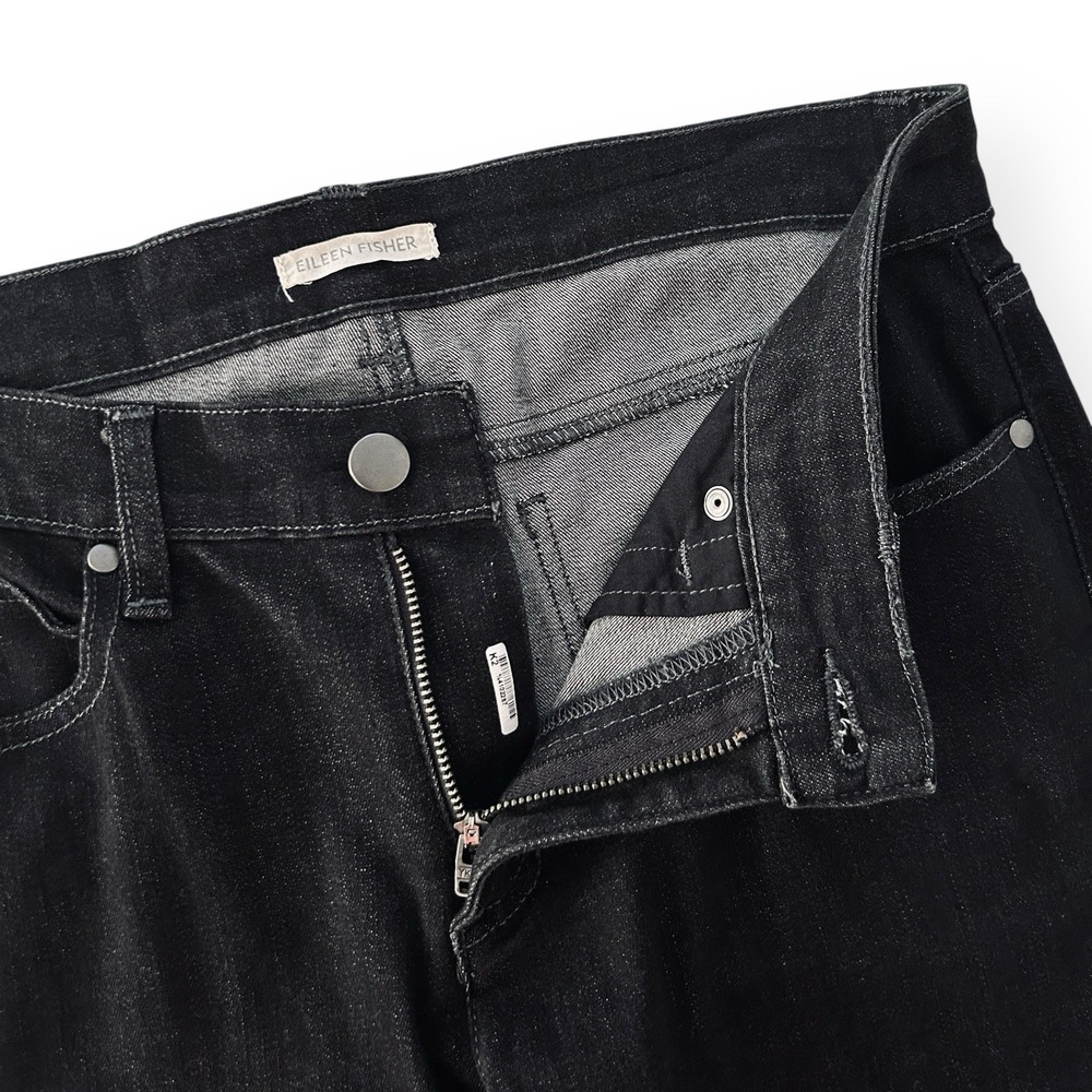 Eileen Fisher Women Size 6 Black Organic Cotton Skinny Legs Stretch Denim Jeans - Picture 8 of 13